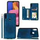For Xiaomi Redmi Note 7 Mandala Embossed PU + TPU Case with Holder & Card Slots & Photo Frame & Strap(Blue) - 1