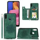 For Xiaomi Redmi Note 7 Mandala Embossed PU + TPU Case with Holder & Card Slots & Photo Frame & Strap(Green) - 1