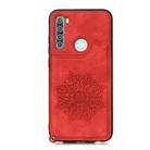 For Xiaomi Redmi Note 8 Mandala Embossed PU + TPU Case with Holder & Card Slots & Photo Frame & Strap(Red) - 2