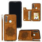 For Xiaomi Redmi Note 8 Mandala Embossed PU + TPU Case with Holder & Card Slots & Photo Frame & Strap(Brown) - 1