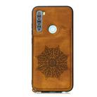 For Xiaomi Redmi Note 8 Mandala Embossed PU + TPU Case with Holder & Card Slots & Photo Frame & Strap(Brown) - 2