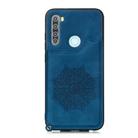 For Xiaomi Redmi Note 8 Mandala Embossed PU + TPU Case with Holder & Card Slots & Photo Frame & Strap(Blue) - 2