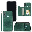 For Xiaomi Redmi Note 8 Mandala Embossed PU + TPU Case with Holder & Card Slots & Photo Frame & Strap(Green) - 1