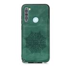 For Xiaomi Redmi Note 8 Mandala Embossed PU + TPU Case with Holder & Card Slots & Photo Frame & Strap(Green) - 2