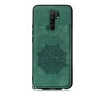 For Xiaomi Redmi Note 8 Pro Mandala Embossed PU + TPU Case with Holder & Card Slots & Photo Frame & Strap(Green) - 2