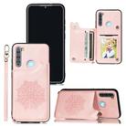 For Xiaomi Redmi Note 8T Mandala Embossed PU + TPU Case with Holder & Card Slots & Photo Frame & Strap(Rose Gold) - 1