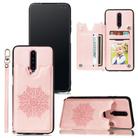For Xiaomi Redmi K30 Mandala Embossed PU + TPU Case with Holder & Card Slots & Photo Frame & Strap(Rose Gold) - 1