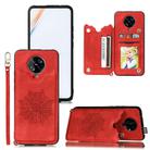 For Xiaomi Redmi K30 Pro Mandala Embossed PU + TPU Case with Holder & Card Slots & Photo Frame & Strap(Red) - 1