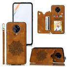 For Xiaomi Redmi K30 Pro Mandala Embossed PU + TPU Case with Holder & Card Slots & Photo Frame & Strap(Brown) - 1