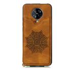 For Xiaomi Redmi K30 Pro Mandala Embossed PU + TPU Case with Holder & Card Slots & Photo Frame & Strap(Brown) - 2