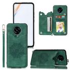 For Xiaomi Redmi K30 Pro Mandala Embossed PU + TPU Case with Holder & Card Slots & Photo Frame & Strap(Green) - 1