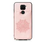 For Xiaomi Redmi Note 9 Mandala Embossed PU + TPU Case with Holder & Card Slots & Photo Frame & Strap(Rose Gold) - 2