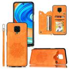 For Xiaomi Redmi Note 9 Pro Max Mandala Embossed PU + TPU Case with Holder & Card Slots & Photo Frame & Strap(Yellow) - 1