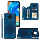 For Xiaomi Redmi Note 9 Pro Max Mandala Embossed PU + TPU Case with Holder & Card Slots & Photo Frame & Strap(Blue) - 1