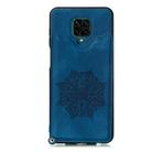 For Xiaomi Redmi Note 9 Pro Max Mandala Embossed PU + TPU Case with Holder & Card Slots & Photo Frame & Strap(Blue) - 2
