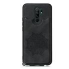 For Xiaomi Redmi 9 Mandala Embossed PU + TPU Case with Holder & Card Slots & Photo Frame & Strap(Black) - 2