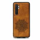 For Xiaomi Mi Note 10 Lite Mandala Embossed PU + TPU Case with Holder & Card Slots & Photo Frame & Strap(Brown) - 2