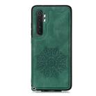 For Xiaomi Mi Note 10 Lite Mandala Embossed PU + TPU Case with Holder & Card Slots & Photo Frame & Strap(Green) - 2