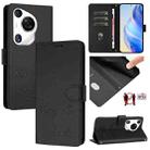 For Huawei Pura 70 Pro Smile Embossing RFID Leather Phone Case(Black) - 1