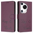 For Huawei Pura 70 Pro Smile Embossing RFID Leather Phone Case(Violet) - 3