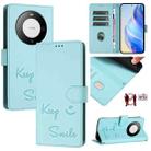 For Huawei Mate 60 Pro / 60 Pro+ Smile Embossing RFID Leather Phone Case(Mint Green) - 1