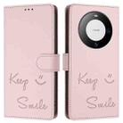 For Huawei Mate 60 Pro / 60 Pro+ Smile Embossing RFID Leather Phone Case(Pink) - 3