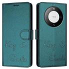 For Huawei Mate 60 Pro / 60 Pro+ Smile Embossing RFID Leather Phone Case(Peacock Green) - 3