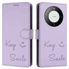 For Huawei Mate 60 Pro / 60 Pro+ Smile Embossing RFID Leather Phone Case(Light Purple) - 3