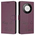 For Huawei Mate 60 Pro / 60 Pro+ Smile Embossing RFID Leather Phone Case(Violet) - 3