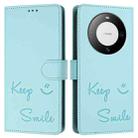 For Huawei Mate 60 Smile Embossing RFID Leather Phone Case(Mint Green) - 3