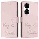 For Huawei Enjoy 50 Pro 4G Smile Embossing RFID Leather Phone Case(Pink) - 3