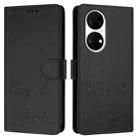 For Huawei Enjoy 50 Pro 4G Smile Embossing RFID Leather Phone Case(Black) - 3