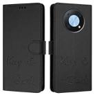 For Huawei nova Y90 Smile Embossing RFID Leather Phone Case(Black) - 3