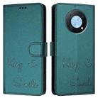 For Huawei nova Y90 Smile Embossing RFID Leather Phone Case(Peacock Green) - 3