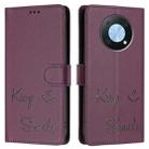 For Huawei nova Y90 Smile Embossing RFID Leather Phone Case(Violet) - 3