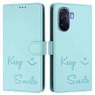 For Huawei Enjoy 50 4G Smile Embossing RFID Leather Phone Case(Mint Green) - 3