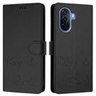 For Huawei Enjoy 50 4G Smile Embossing RFID Leather Phone Case(Black) - 3