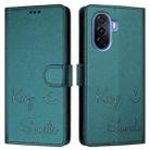 For Huawei Enjoy 50 4G Smile Embossing RFID Leather Phone Case(Peacock Green) - 3