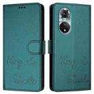 For Huawei nova 9 Smile Embossing RFID Leather Phone Case(Peacock Green) - 3