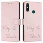 For Huawei P smart 2021 4G Smile Embossing RFID Leather Phone Case(Pink) - 3