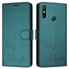 For Huawei P smart 2021 4G Smile Embossing RFID Leather Phone Case(Peacock Green) - 3