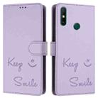 For Huawei P smart 2021 4G Smile Embossing RFID Leather Phone Case(Light Purple) - 3