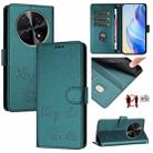 For Huawei nova 12i 4G Global Smile Embossing RFID Leather Phone Case(Peacock Green) - 1