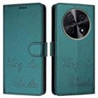 For Huawei nova 12i 4G Global Smile Embossing RFID Leather Phone Case(Peacock Green) - 3