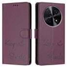 For Huawei nova 12i 4G Global Smile Embossing RFID Leather Phone Case(Violet) - 3