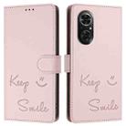 For Huawei nova 9 SE Smile Embossing RFID Leather Phone Case(Pink) - 3