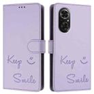 For Huawei nova 9 SE Smile Embossing RFID Leather Phone Case(Light Purple) - 3