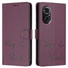 For Huawei nova 9 SE Smile Embossing RFID Leather Phone Case(Violet) - 3