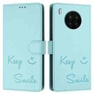 For Huawei nova 8i Smile Embossing RFID Leather Phone Case(Mint Green) - 3