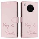 For Huawei nova 8i Smile Embossing RFID Leather Phone Case(Pink) - 3